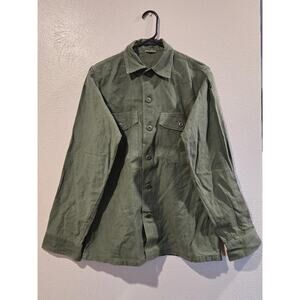 VTG 1971 Vietnam US Army OG-107 Sateen Shirt 14 1/2 X33 NSN:8405-781-8946 #K79k